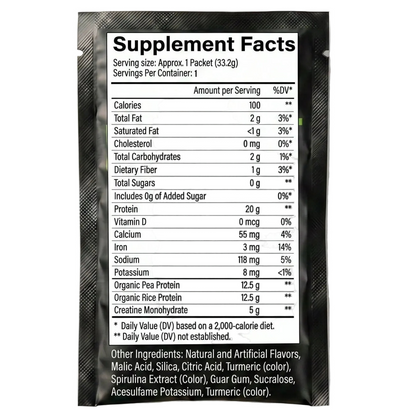 QuickSet Sour Disco — 20g vegan protein and 5g creatine in a single-serve stick